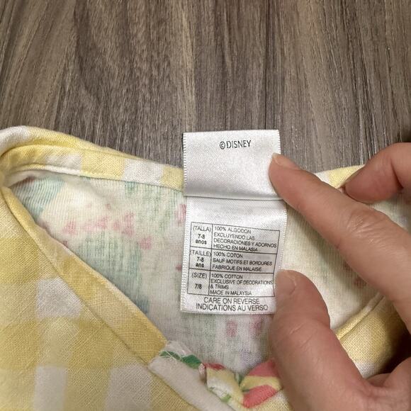 Vtg The Disney Store Winnie The Pooh Girl Dress Floral Sz 7-8 Button Dress - Picture 2 of 10